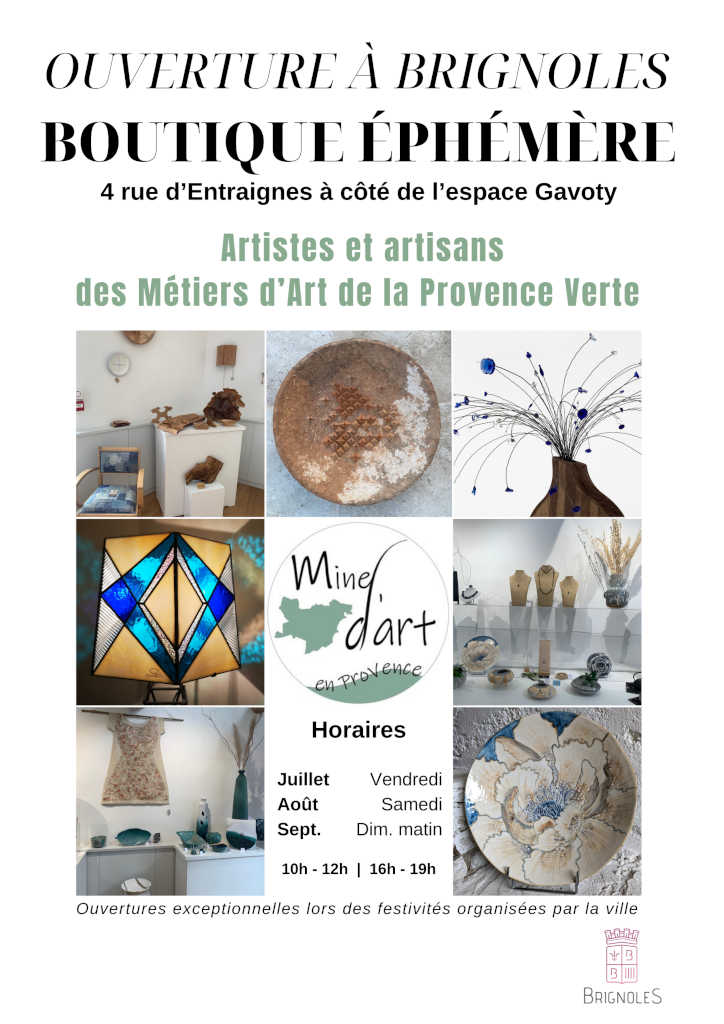 Affiche-Boutique-Brignoles-Mine d'art en Provence